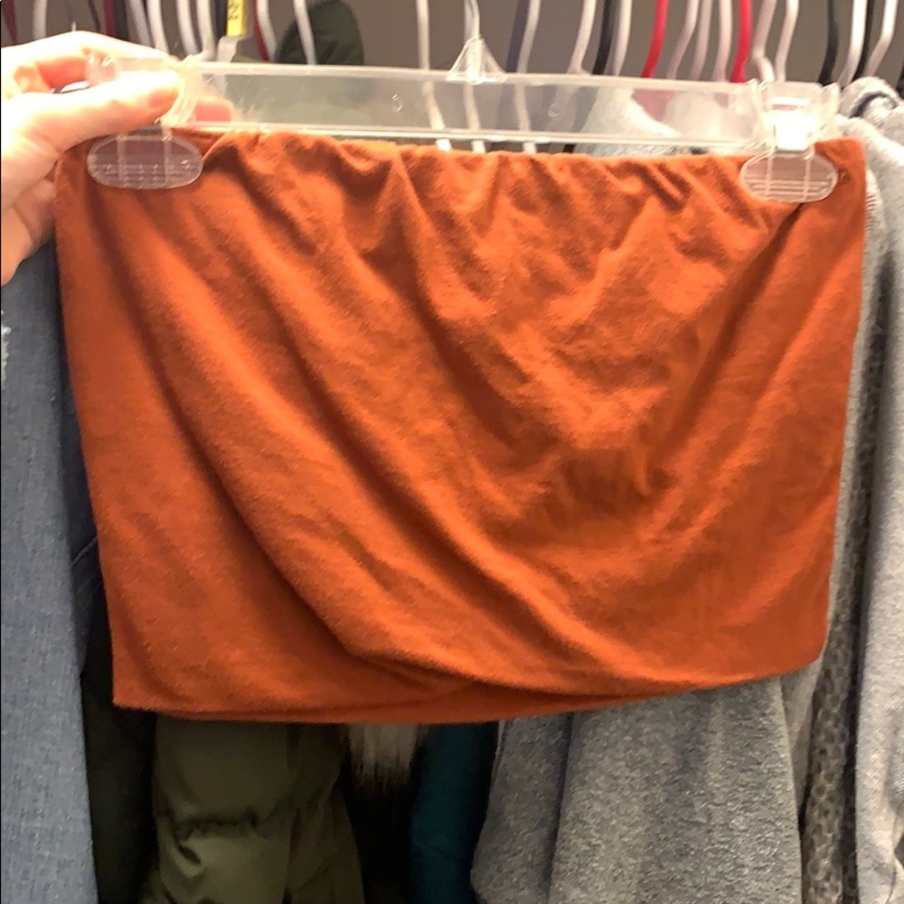 orangish reddish crop top